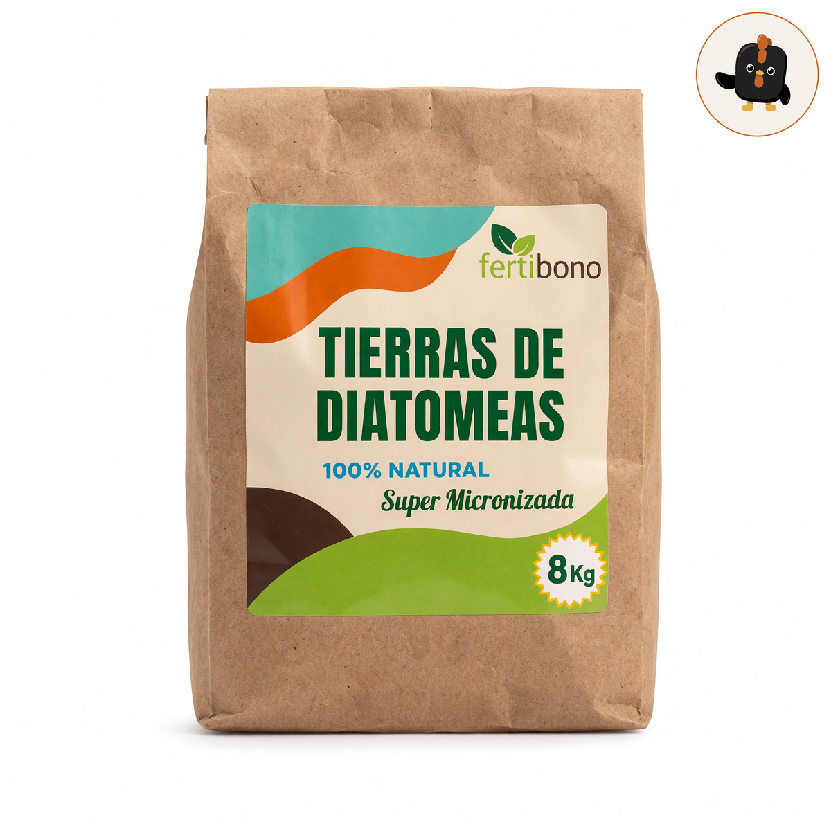 Saco de papel kraft de tierra de diatomeas micronizada de 8 kg