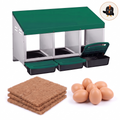 Kit ponedero para gallinas con huevos señuelo y alfombrillas